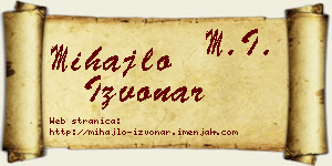 Mihajlo Izvonar vizit kartica